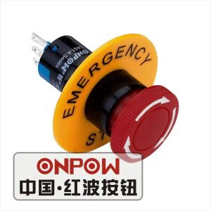 Red Stop Button With Warning Circle